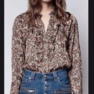 Zadig and Voltaire women’s Tusca satin Horn shirt size small